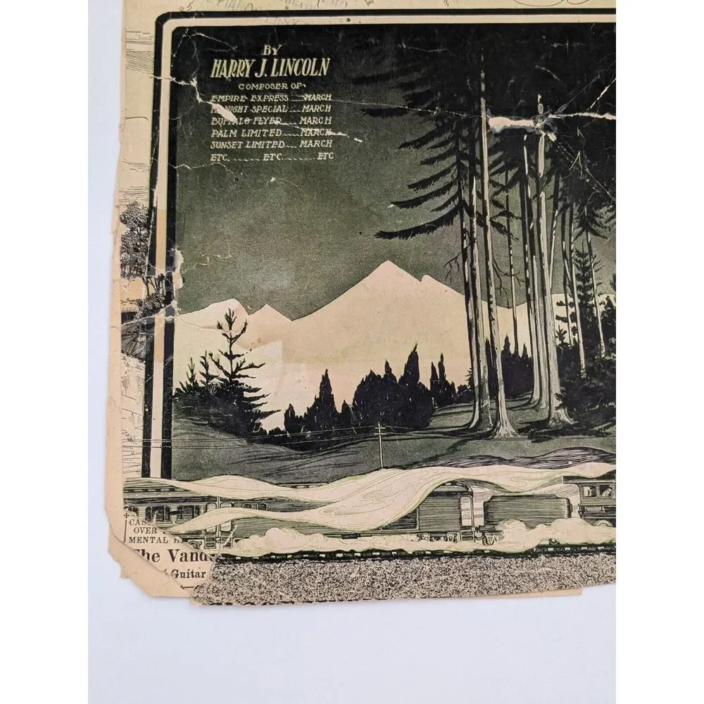 Pioneer Limited Passenger Train Sheet Music 1909 Milwaukee Railroad Road Vintage